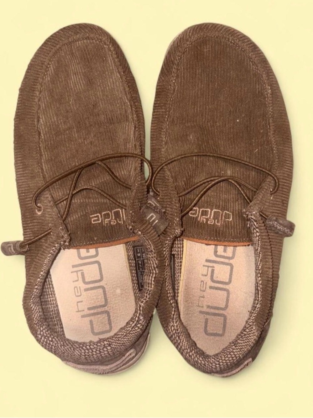 Hey Dude Men's Brown Corduroy Slip-On Loafers